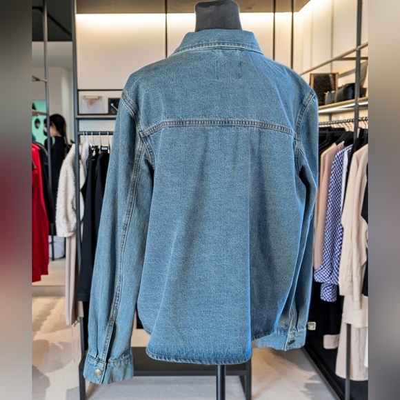 Express Denim Women's Jacket Blue XL Collared Pockets Button Front Lightweight - Picture 3 of 5